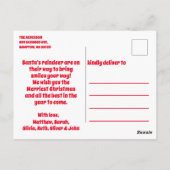 Elegante vrolijke kerst rendieren vakantie briefkaart (Achterkant)