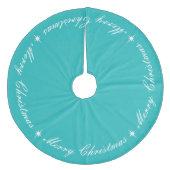 Elegante vrolijke kerst Robins Ei Turquoise Fleece Kerstboom Rok (Voorkant)