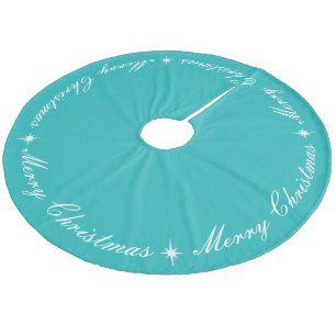 Elegante vrolijke kerst Robins Ei Turquoise Fleece Kerstboom Rok