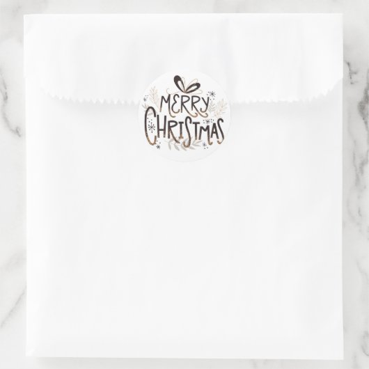 Elegante vrolijke kerst script Sticker (Tas)