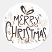 Elegante vrolijke kerst script Sticker (Voorkant)