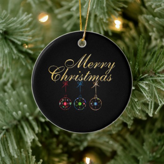 Elegante vrolijke kerst sneeuwvlok kunst keramisch ornament (Boom)