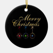 Elegante vrolijke kerst sneeuwvlok kunst keramisch ornament (Voorkant)