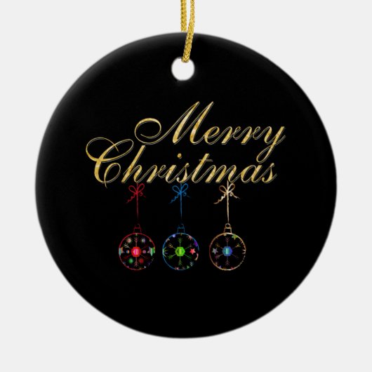 Elegante vrolijke kerst sneeuwvlok kunst keramisch ornament (Voorkant)