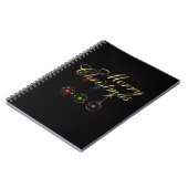 Elegante vrolijke kerst sneeuwvlok kunst notitieboek (Linkerzijde)