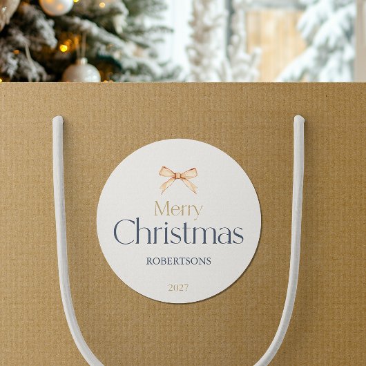 Elegante vrolijke kerst Sticker met gouden boog