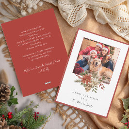 Elegante vrolijke kerst terracotta foto feestdagenkaart