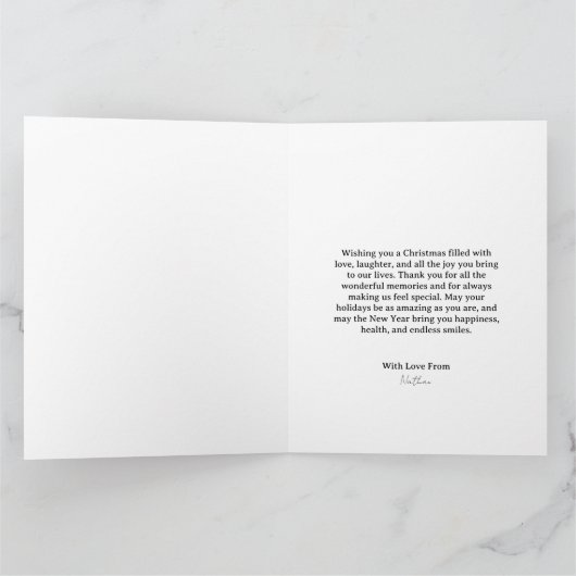 Elegante vrolijke kerstbestie zwart en goud kaart (Binnen)