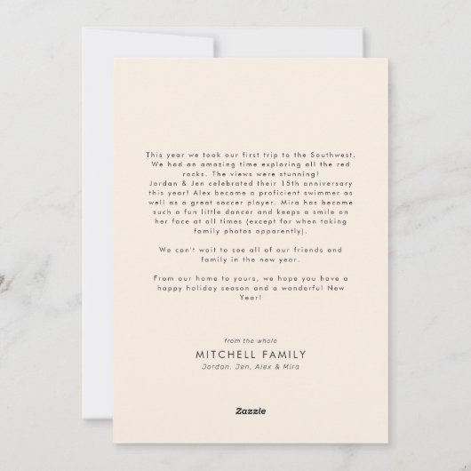 Elegante Vrolijke Kerstboom Boog Familie Feestdagenkaart (Achterkant)