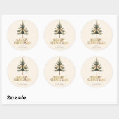 Elegante Vrolijke Kerstboom Boog Familie Ronde Sticker (Vel)