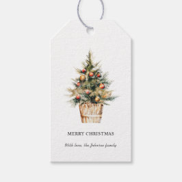 Elegante vrolijke kerstboom cadeaulabel