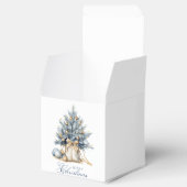 Elegante Vrolijke Kerstboom Goud Blauw Aangepaste Bedankdoosjes (Geopend)
