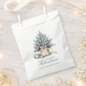 Elegante Vrolijke Kerstboom Goud Blauw Aangepaste  Bedankzakje (Geknipt)