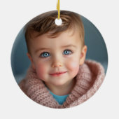 Elegante Vrolijke Kerstboom Goud Custom Photo Keramisch Ornament (Achterkant)