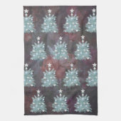 Elegante vrolijke kerstboom keukenhanddoek (Verticaal)