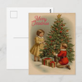 Elegante  vrolijke kerstboom met Cadeaus Briefkaart (Voorkant / Achterkant)
