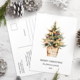 Elegante Vrolijke Kerstboom Niet Foto Briefkaart