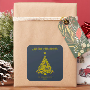 Elegante vrolijke kerstboom Stickers donkergrijs