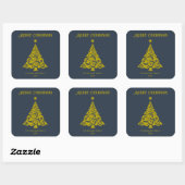 Elegante vrolijke kerstboom Stickers donkergrijs (Vel)