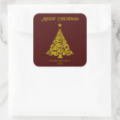 Elegante vrolijke kerstboom Stickers Maroon Red (Tas)