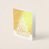 Elegante vrolijke kerstboom vakantiefoto folie kaarten (Voorkant)