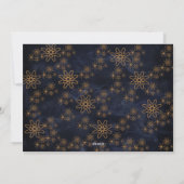 Elegante vrolijke kerstfoto blauw feestdagenkaart (Achterkant)