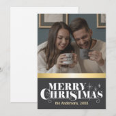 Elegante, vrolijke kerstgroet met foto feestdagenkaart (Voorkant / Achterkant)