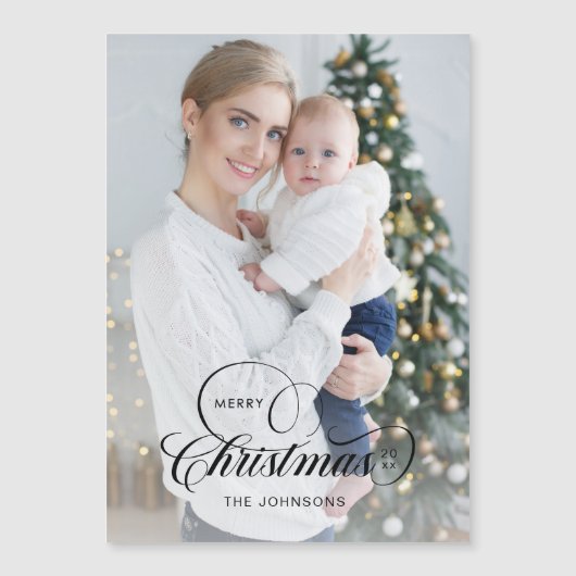 Elegante vrolijke kerstkalligrafie 1-Foto (Voorkant)