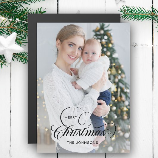 Elegante vrolijke kerstkalligrafie 1-Foto