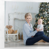 Elegante vrolijke kerstkalligrafie 1-Foto Drieluik Wenskaart (Binnenzijde eerst)