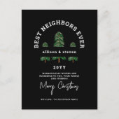 Elegante Vrolijke Kerstmis Buren Custom Feestdagenkaart (Voorkant)