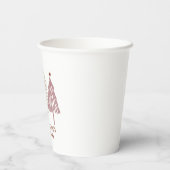 Elegante Vrolijke Kerstmis Feestelijke Bomen Vakan Papieren Bekers (Achterkant)