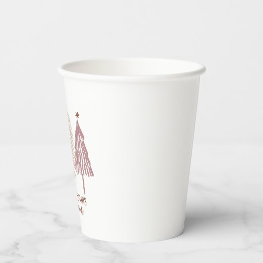 Elegante Vrolijke Kerstmis Feestelijke Bomen Vakan Papieren Bekers (Achterkant)