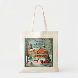 Elegante Vrolijke Kerstmis Feestelijke Canvas tas