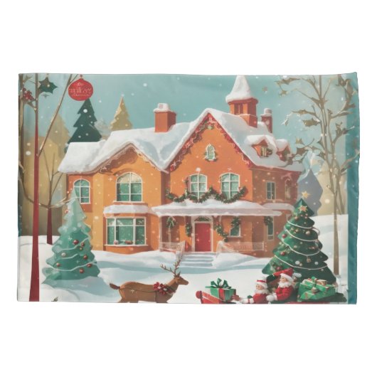 Elegante Vrolijke Kerstmis Feestelijke Kussensloop (Achterkant)