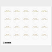 Elegante Vrolijke Kerstmis Gift Naam Ronde Sticker (Vel)