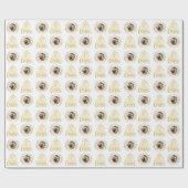 Elegante Vrolijke Kerstmis Gouden Foto Cadeaupapier (Vlak)