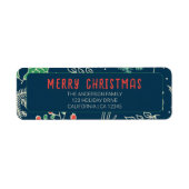 Elegante Vrolijke Kerstmis Groen Vakantie Etiket (Voorkant)
