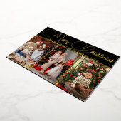 Elegante Vrolijke Kerstmis Multi Foto Folie Vakant Folie Feestdagenkaart (Gedraaid)