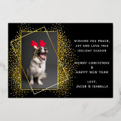 Elegante Vrolijke Kerstmis Multi Foto Folie Vakant Folie Feestdagenkaart (Achterkant)