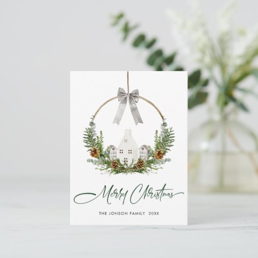 Elegante Vrolijke Kerstmis Samenstelling Vakantie Briefkaart (Staand voorkant)