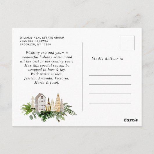 Elegante Vrolijke Kerstmis Samenstelling Vakantie Briefkaart (Achterkant)