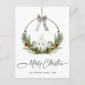 Elegante Vrolijke Kerstmis Samenstelling Vakantie Briefkaart (Voorkant)