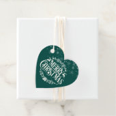 Elegante Vrolijke Kerstmis Sneeuwvlokken Emerald G Bedankjes Labels (In situ)