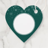 Elegante Vrolijke Kerstmis Sneeuwvlokken Emerald G Bedankjes Labels (Achterkant)