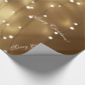 Elegante Vrolijke Kerstmis String van Lichten Fees Cadeaupapier (Hoek)