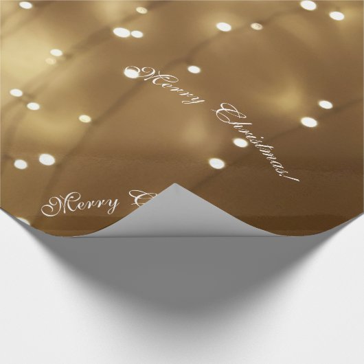 Elegante Vrolijke Kerstmis String van Lichten Fees Cadeaupapier (Hoek)