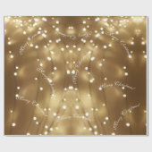 Elegante Vrolijke Kerstmis String van Lichten Fees Cadeaupapier (Vlak)