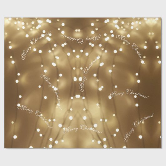 Elegante Vrolijke Kerstmis String van Lichten Fees Cadeaupapier (Vlak)