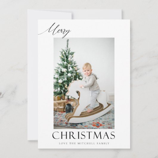 Elegante Vrolijke Kerstmisfoto (Voorkant)